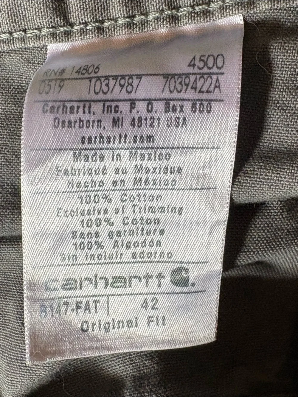 Carhartt Carpenter Style Shorts Sz 42 Gray Original Fit Cotton Pockets Summer